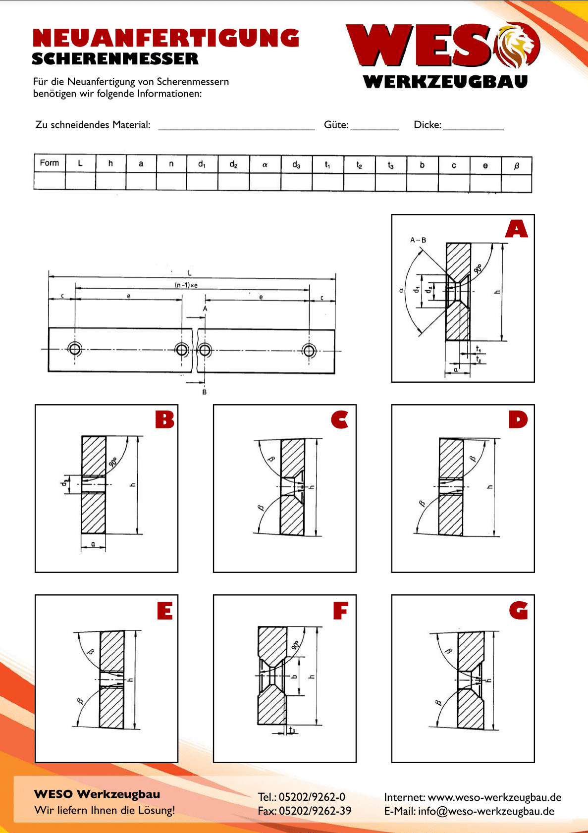 Katalog zu unseren Industriemessern